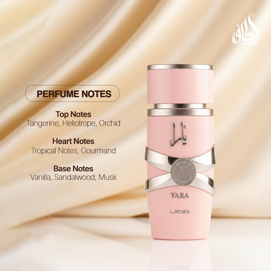 Yara Eau De Parfum – Sweet Vanilla, Fruity & Floral Long-Lasting Fragrance for Women (100ml)
