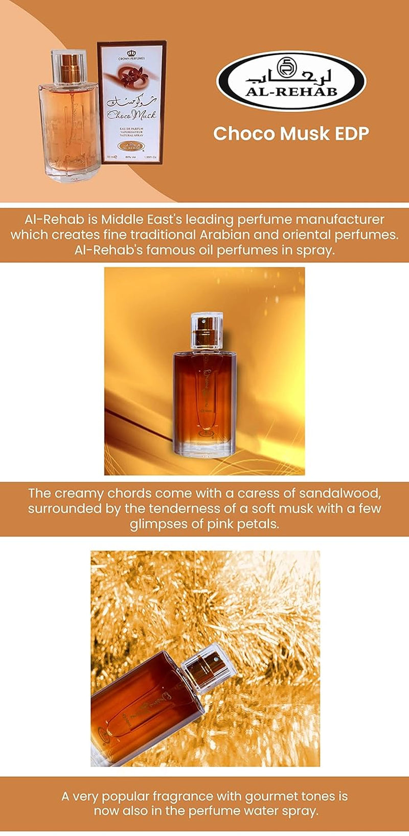 Al-Rehab Choco Musk – Sweet Vanilla & Milk Chocolate Eau De Parfum for Women | Long-Lasting 50ml